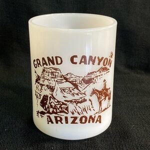 GRAND CANYON ARIZONA Federal Milk Glass Mug Vintage